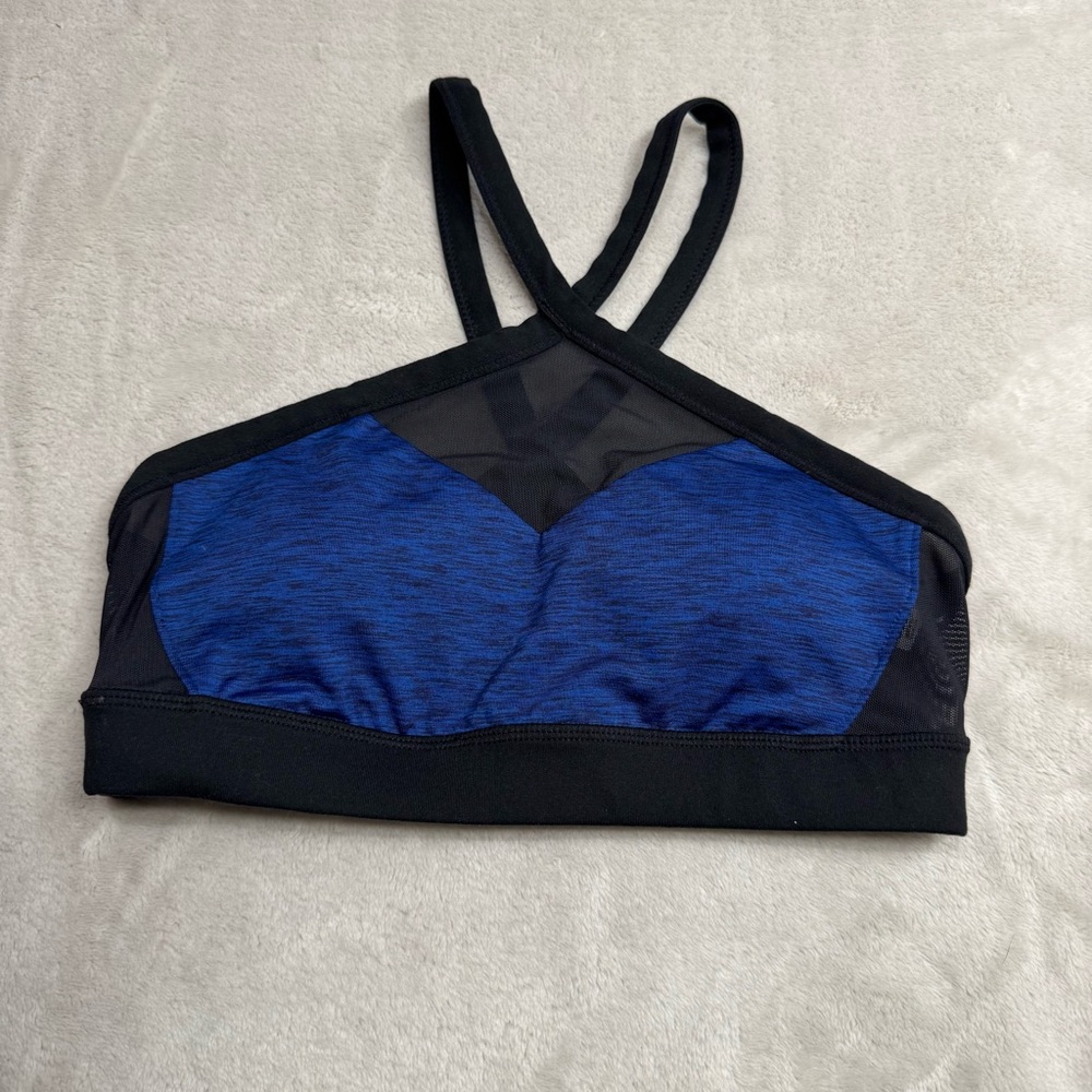Manduka Halter Sports Bra blue size small removable pads Women's
